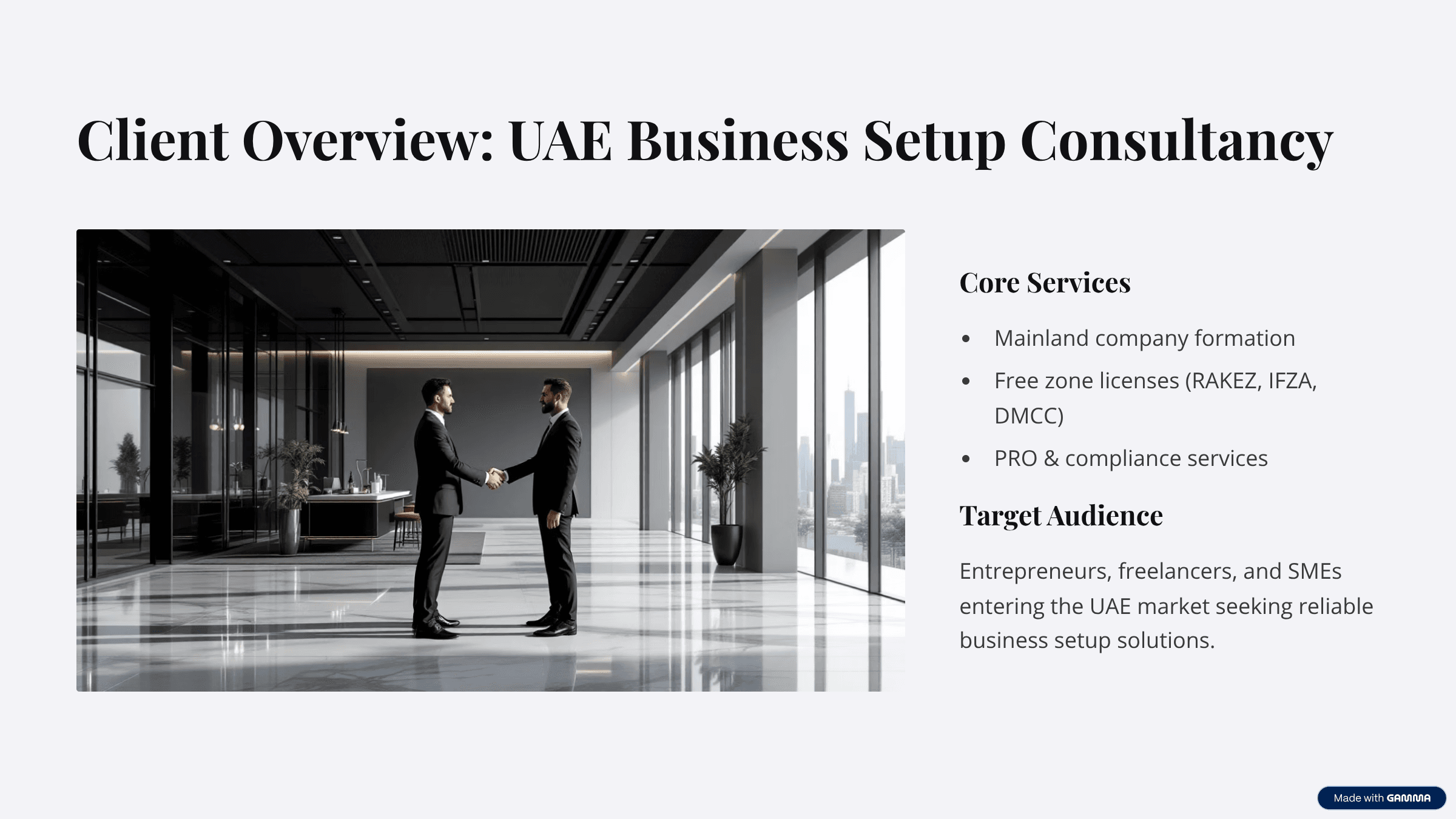 Company Formation Case Study Slide 2