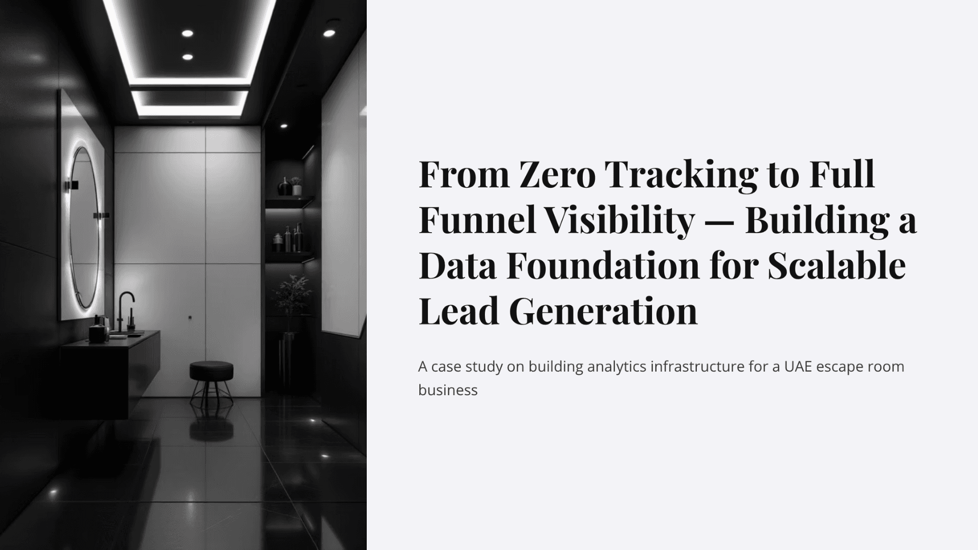 Escape Room Analytics Case Study Slide 1